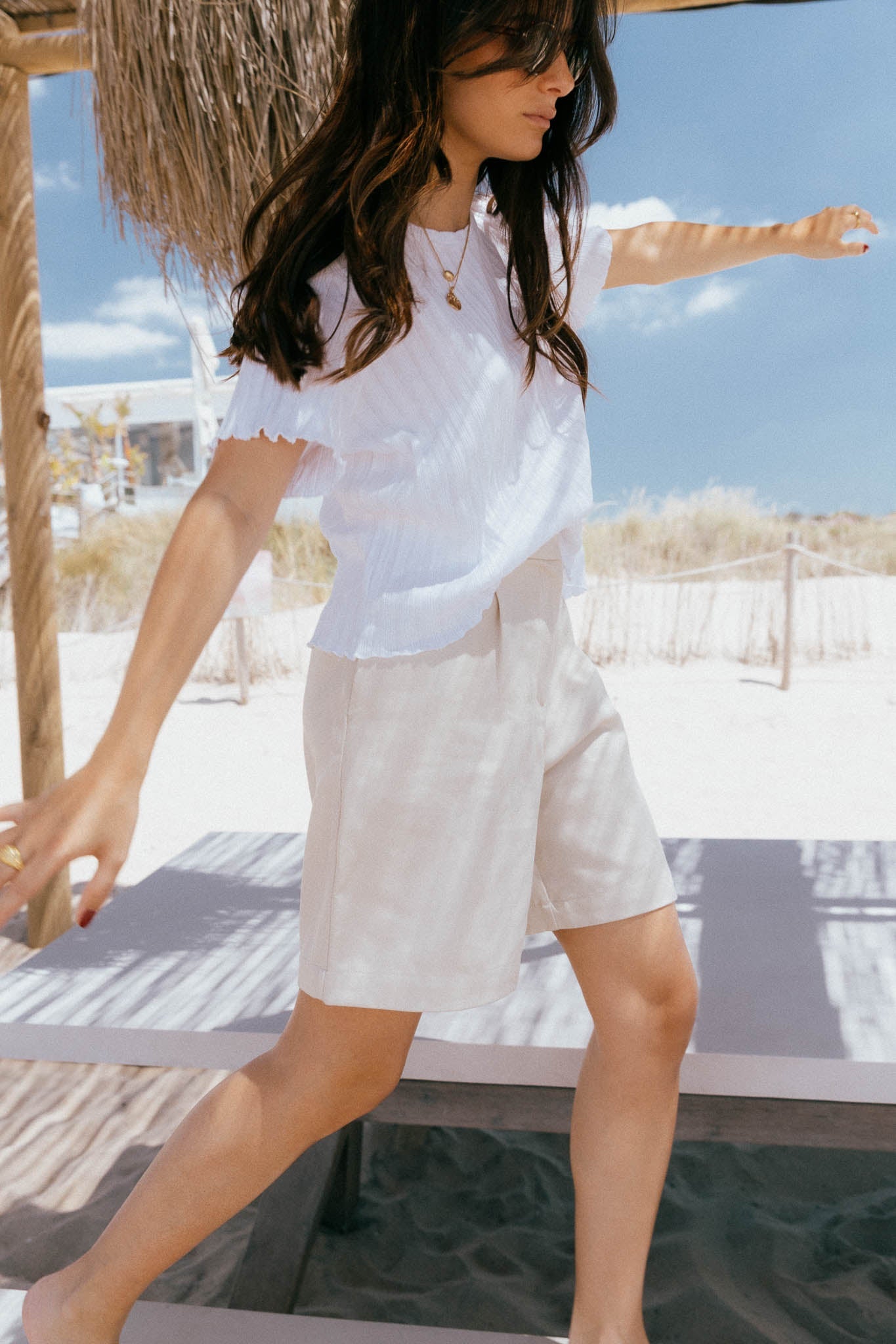 Elise White Tencel Shorts - Näz - Sustainable Fashion Made in Portugal