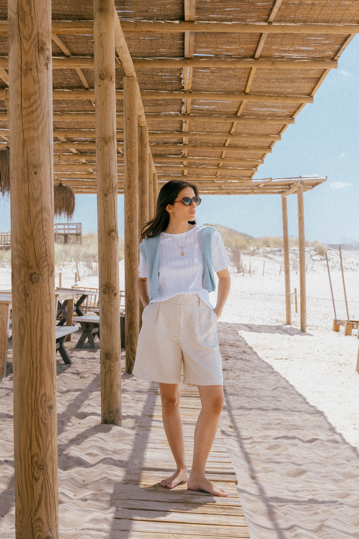 Elise White Tencel Shorts - Näz - Sustainable Fashion Made in Portugal