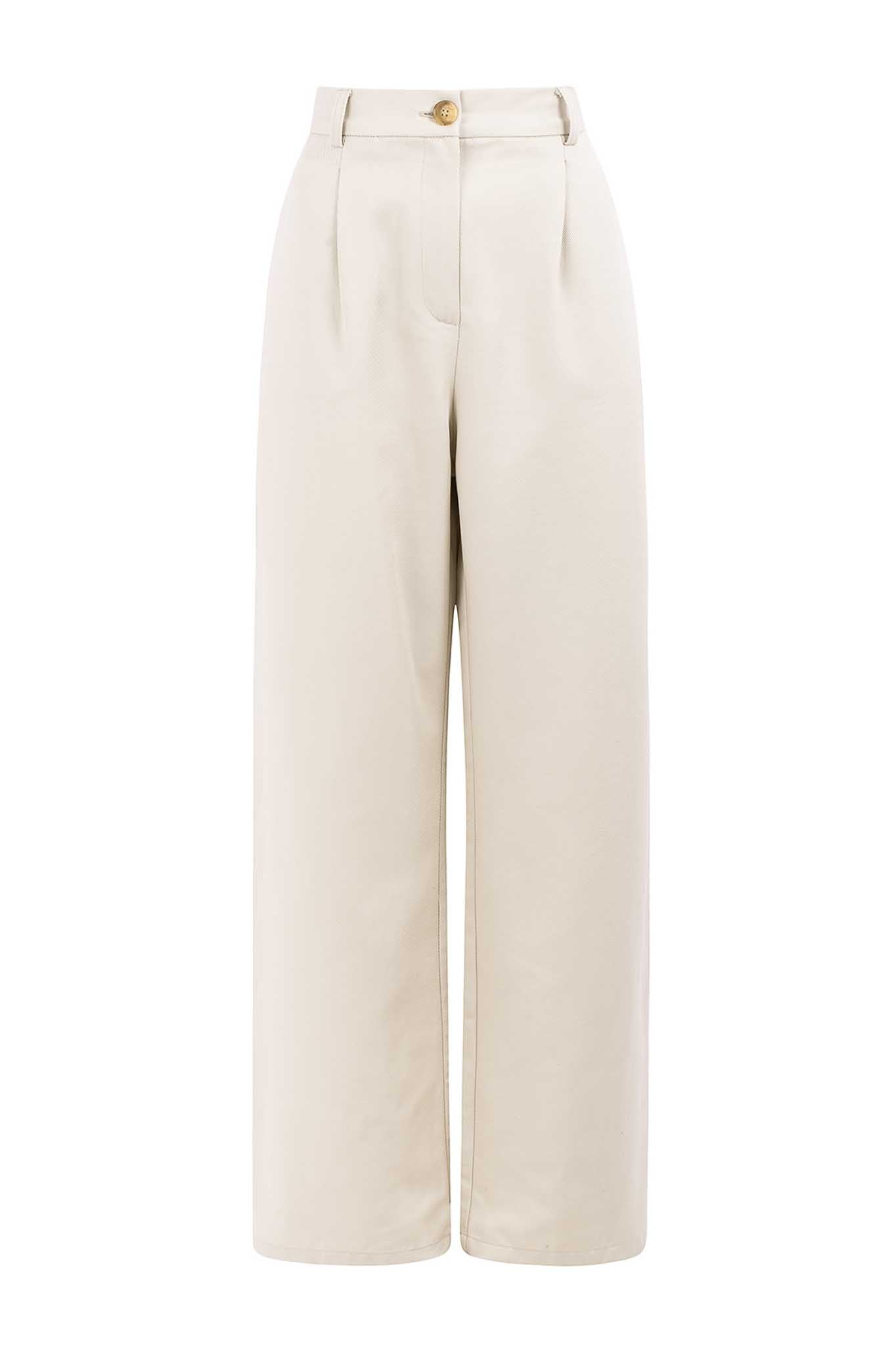 Mara White Tencel Trousers - Näz - Sustainable Fashion Made in Portugal