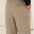 Naz women's sustainable wool trousers full lining in herringbone beige. Features a straight fit and side pockets. Made in Portugal.