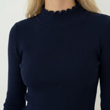 Ava Navy Turtleneck