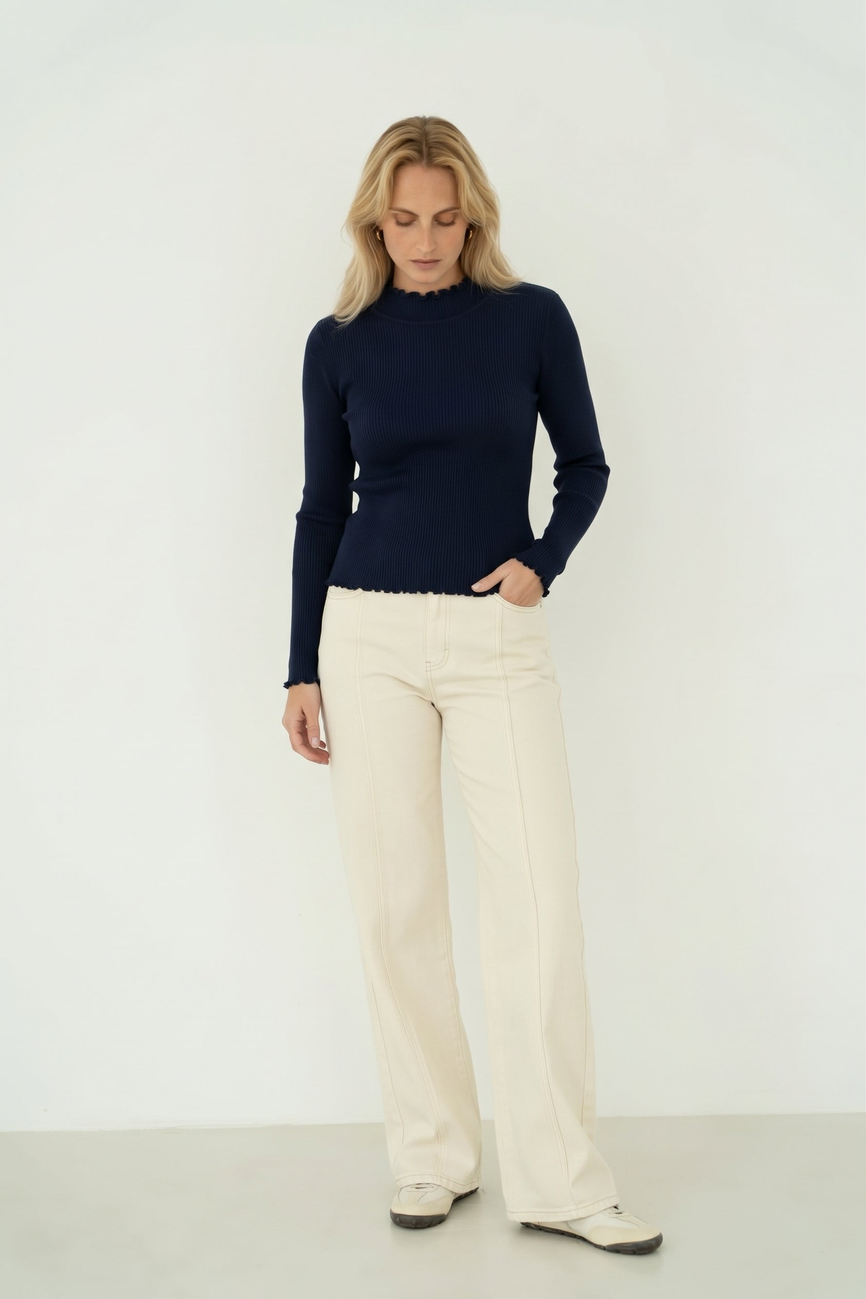 Ava Navy Turtleneck