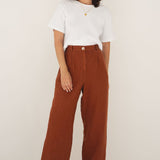 Mara Terracota Linen Trousers