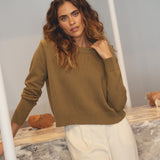 Claudia Cotton Olive Crewneck