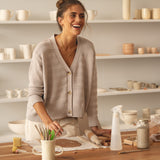 Sophia Cotton Grey Cardigan