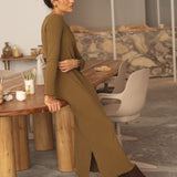 Ella Olive Rib Dress