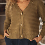 Sophia Cotton Olive Cardigan