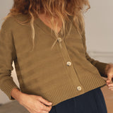 Sophia Cotton Olive Cardigan