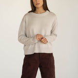 Claudia Grey Cotton Crewneck
