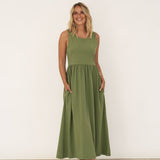 Elena Green Jersey Dress