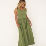 Elena Green Jersey Dress