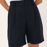 Elise Navy Tencel Shorts
