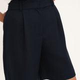 Elise Navy Tencel Shorts