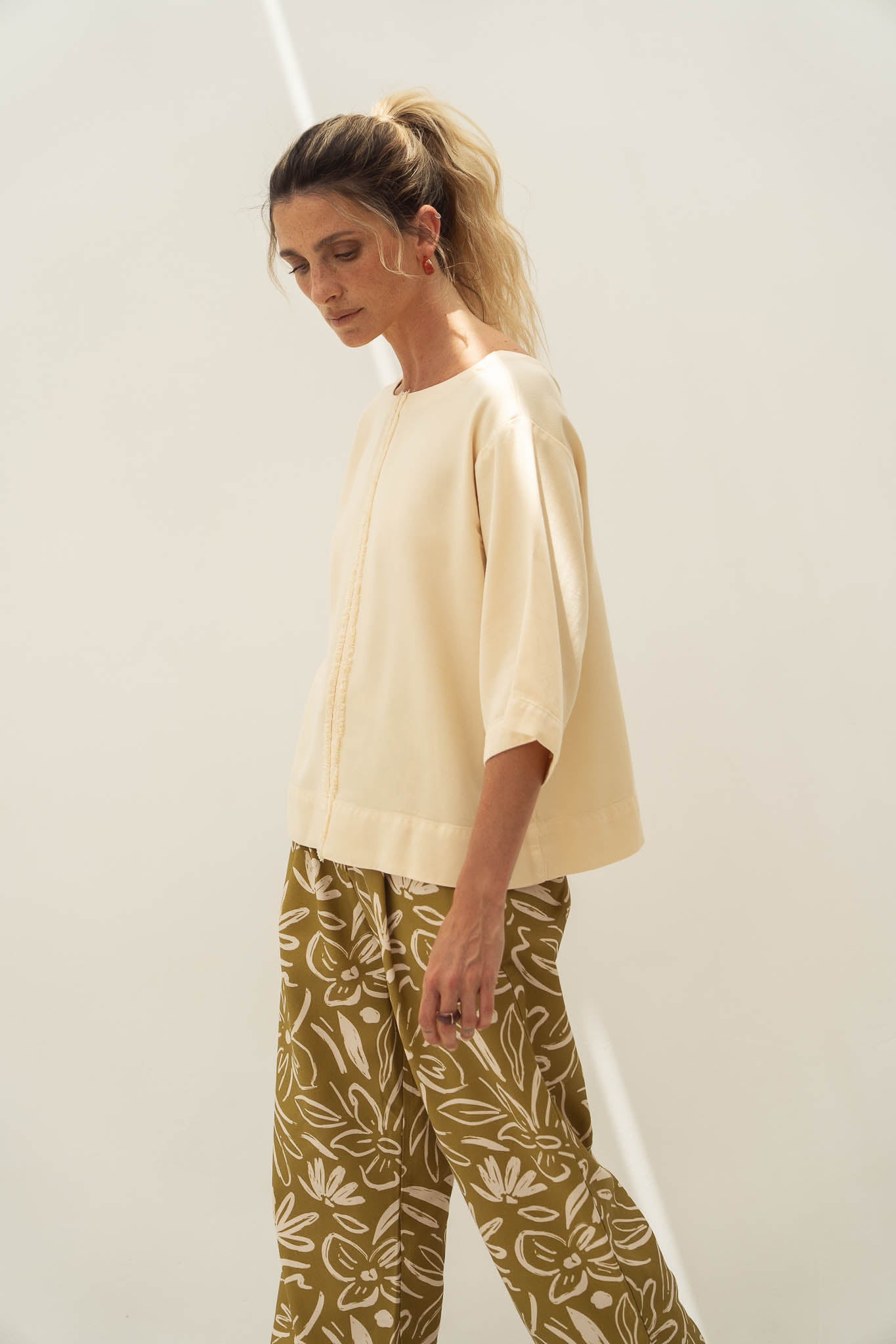 Sari Beige Tencel Top