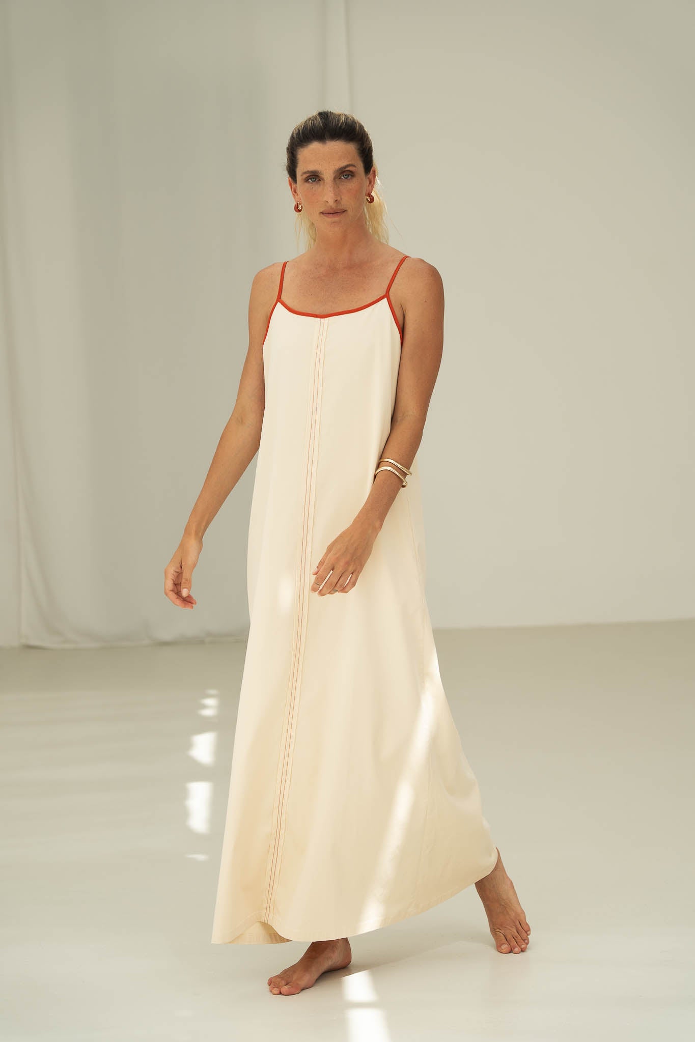 Eline Beige Frilled Dress