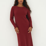 Ella Bordeaux Rib Dress
