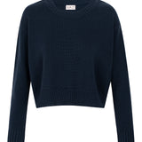 Claudia Navy Cotton Crewneck