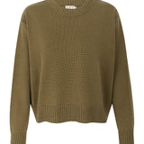 Claudia Cotton Olive Crewneck