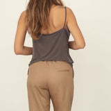 Anna Cupro Top Grey - Näz - Sustainable Fashion Made in Portugal