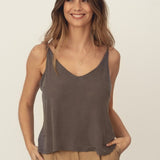 Anna Cupro Top Grey - Näz - Sustainable Fashion Made in Portugal