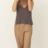 Anna Cupro Top Grey - Näz - Sustainable Fashion Made in Portugal