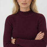 Ava Bordeaux Turtleneck - Näz-Sustainable Fashion Made in Portugal