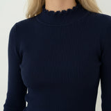 Ava Navy Turtleneck - Näz-Sustainable Fashion Made in Portugal
