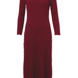 Ella Bordeaux Rib Dress