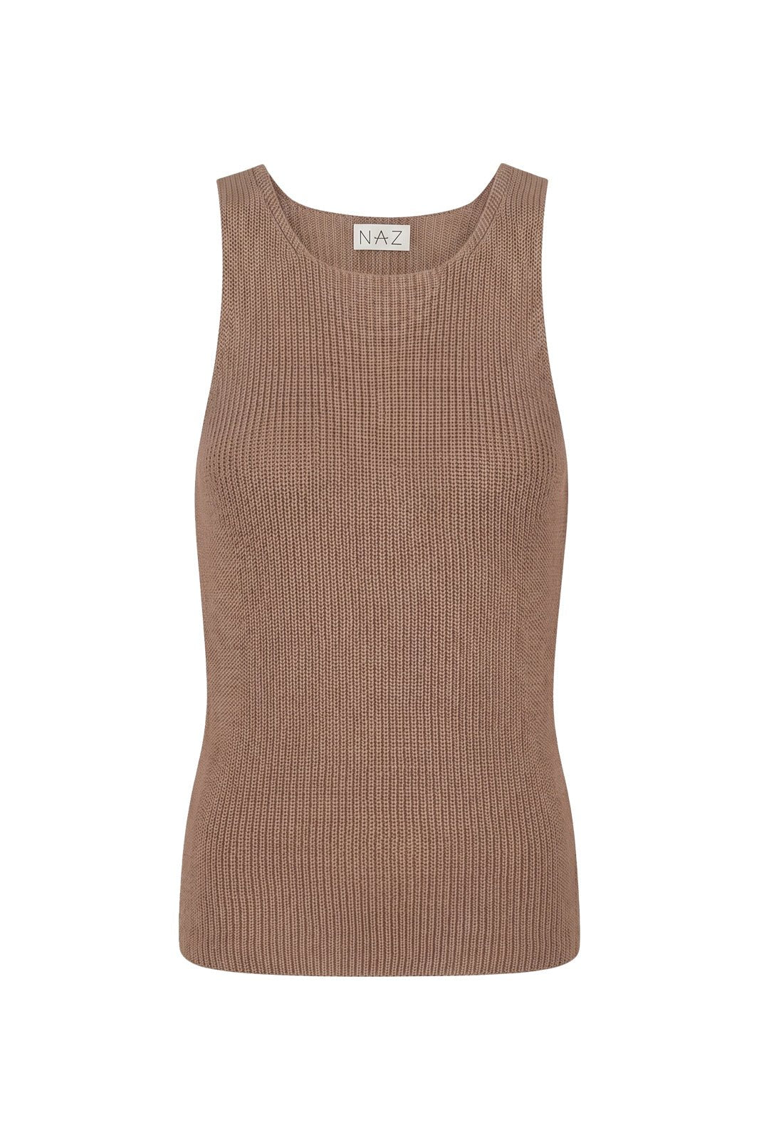 Claire Mocha Halter Knit Top - Näz-Sustainable Fashion Made in Portugal