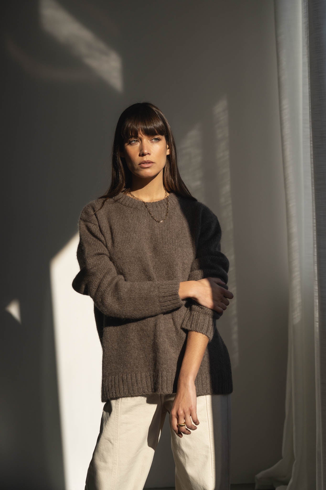 Essential Alpaca Jumper in Brown