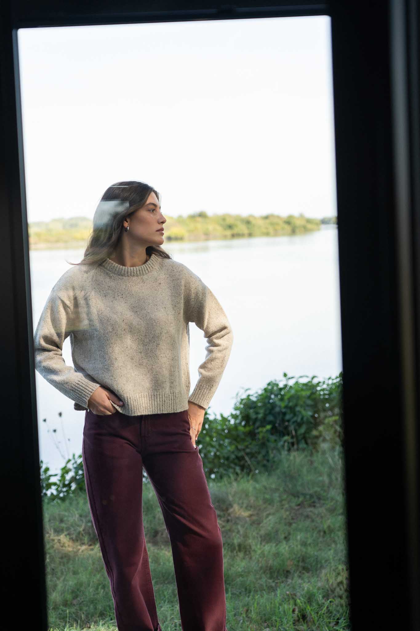 Claudia Beige Merino Neps - Näz-Sustainable Fashion Made in Portugal