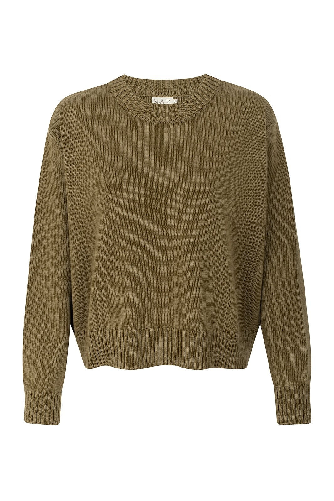 Claudia Cotton Olive Crewneck - Näz - Sustainable Fashion Made in Portugal