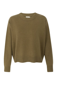 Claudia Cotton Olive Crewneck - Näz - Sustainable Fashion Made in Portugal