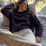 Claudia Eggplant Alpaca Crewneck - Näz-Sustainable Fashion Made in Portugal