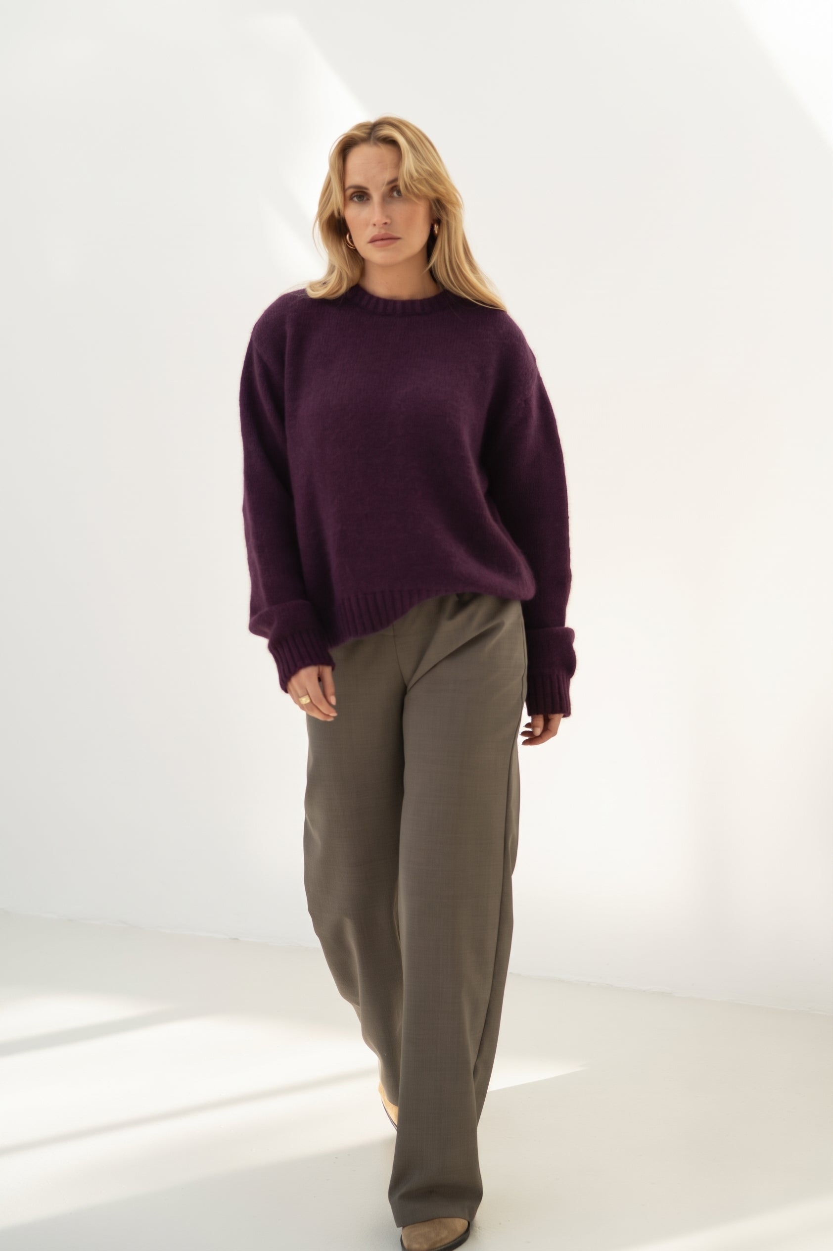 Claudia Eggplant Alpaca Jumper - Näz-Sustainable Fashion Made in Portugal