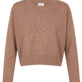 Claudia Mocha Cotton Crewneck - Näz-Sustainable Fashion Made in Portugal