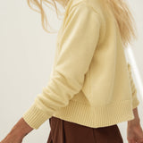 Claudia Yellow Cotton Sweater - Näz - Sustainable Fashion Made in Portugal
