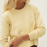 Claudia Yellow Cotton Sweater - Näz - Sustainable Fashion Made in Portugal