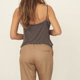Naz women's low back v-neckline and thin straps top. Made with cupro. 