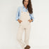 Naz women's corduroy overalls in white made with 100% cotton. Made in Portugal. 
