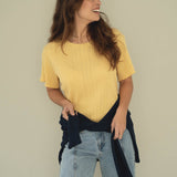 Dawn Yellow Cotton T-shirt - Näz - Sustainable Fashion Made in Portugal