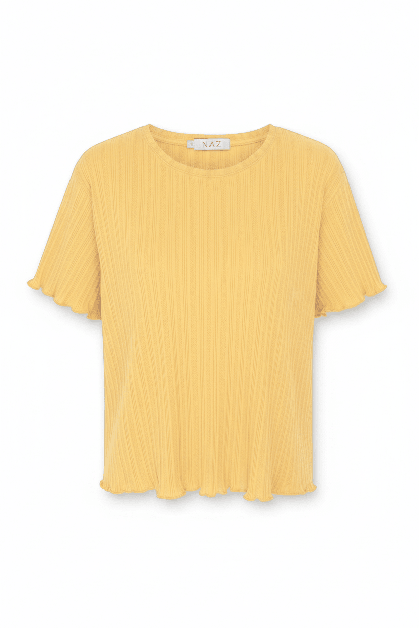Dawn Yellow Cotton T-shirt - Näz - Sustainable Fashion Made in Portugal