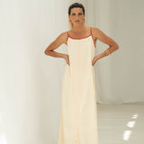 Eline Beige Frilled Dress - Näz - Sustainable Fashion Made in Portugal