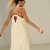 Eline Beige Frilled Dress - Näz - Sustainable Fashion Made in Portugal