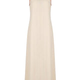 Eline Beige Frilled Dress - Näz - Sustainable Fashion Made in Portugal
