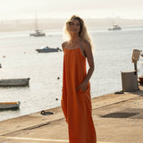 Eline Orange Frilled Dress - Näz - Sustainable Fashion Made in Portugal
