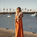 Eline Orange Frilled Dress - Näz - Sustainable Fashion Made in Portugal