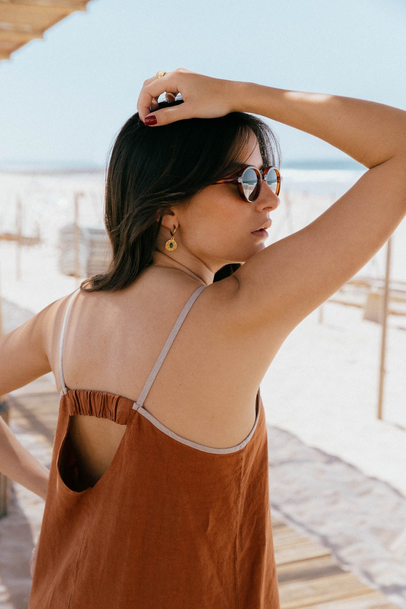 Eline Terracota Linen Dress - Näz - Sustainable Fashion Made in Portugal