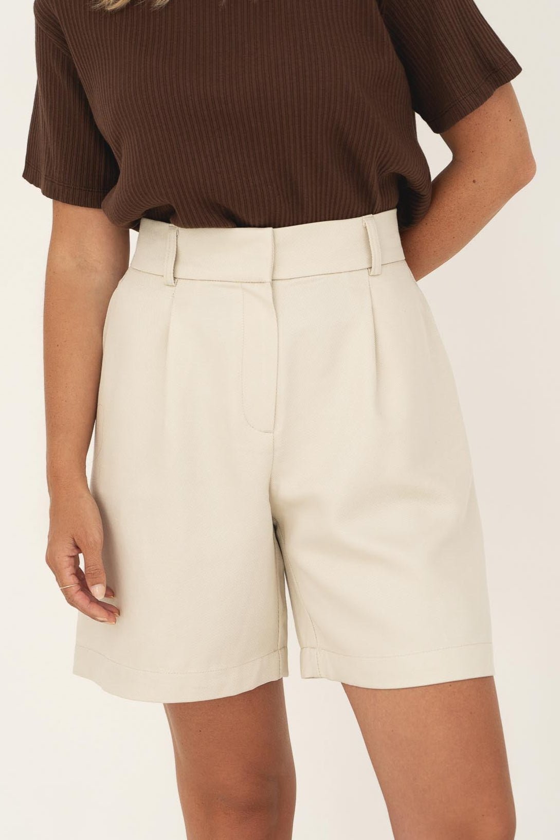 Women's Tencel Flowy Shorts in Pearl White