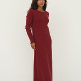 Ella Bordeaux Rib Dress - Näz - Sustainable Fashion Made in Portugal